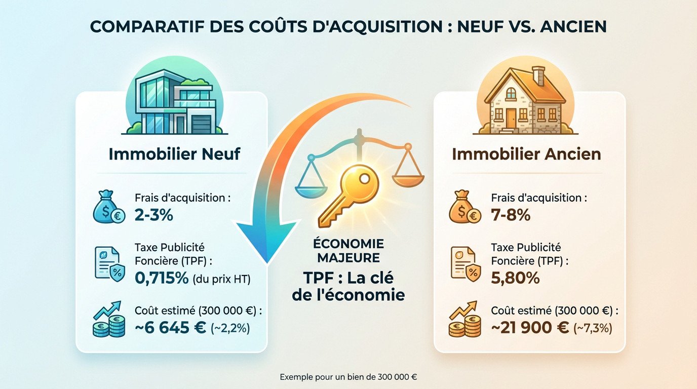 Comparaison des coûts d'acquisition entre l'immobilier neuf et l'ancien