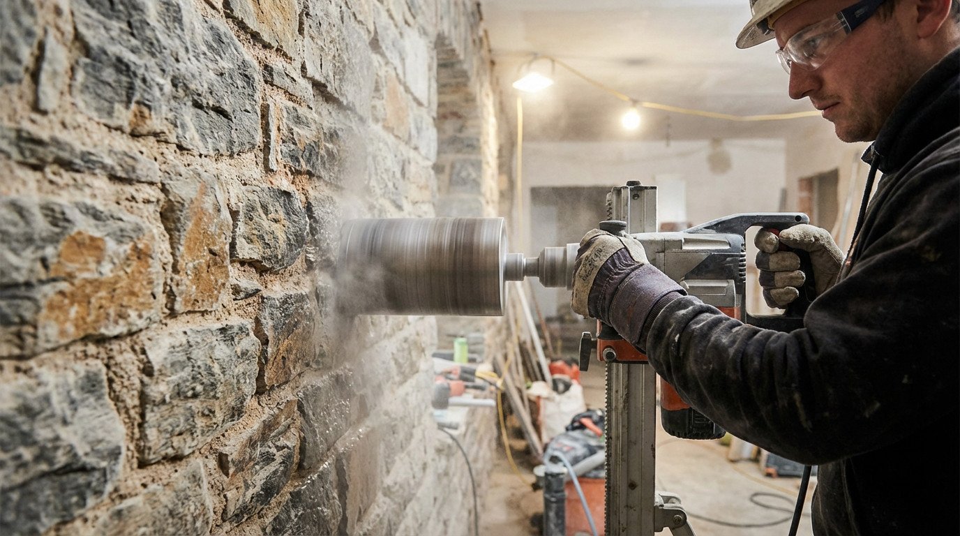 Carottage mur pierre : techniques et erreurs à éviter