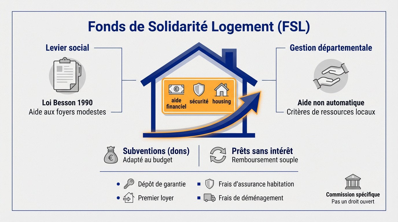Illustration du Fonds de Solidarité Logement pour l'aide financière et la sécurité résidentielle