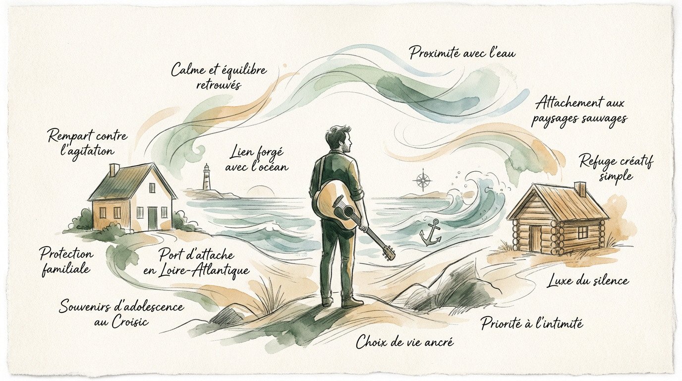 Vianney contemplant l'océan Atlantique près de sa maison au Croisic