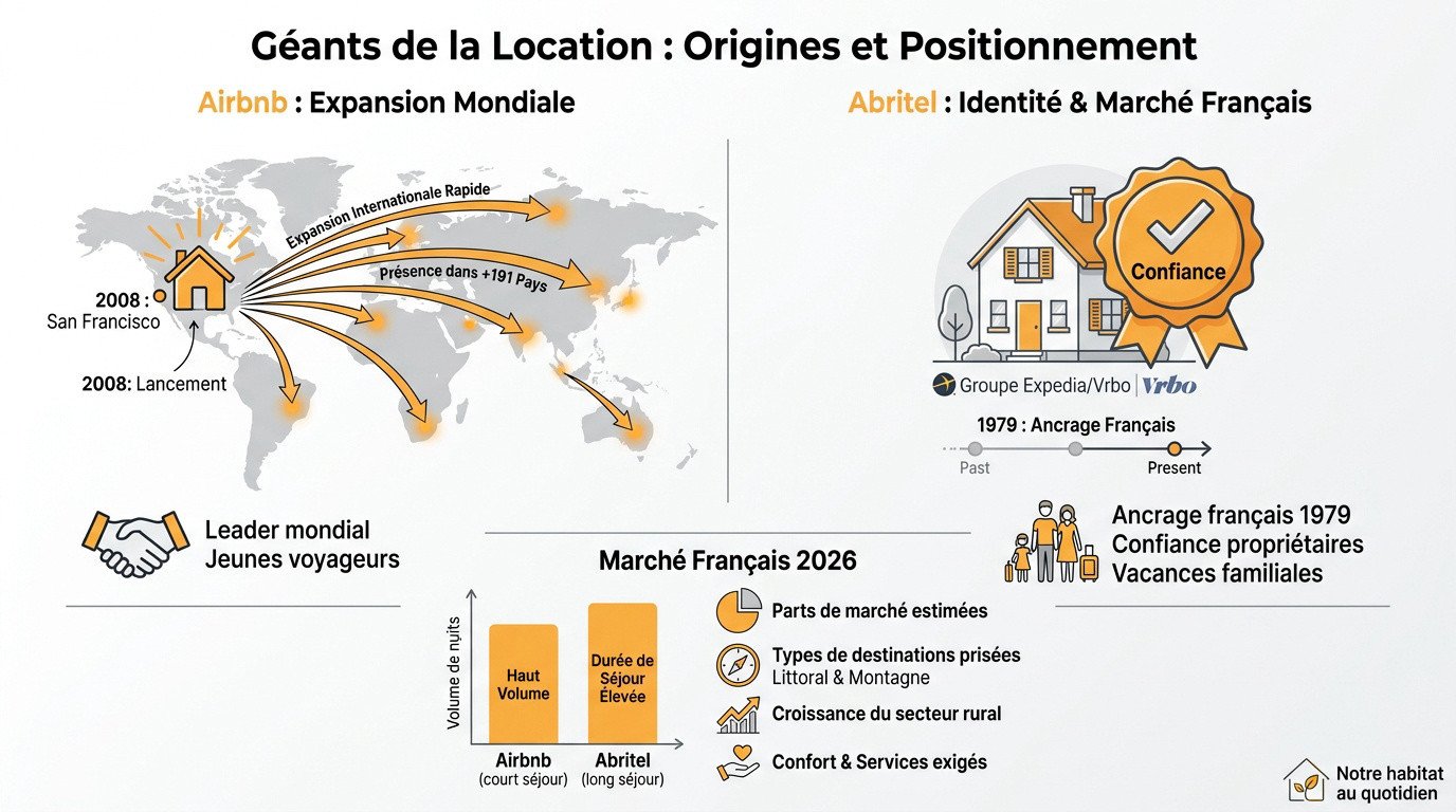 Comparaison historique et stratégique entre les plateformes Airbnb et Abritel