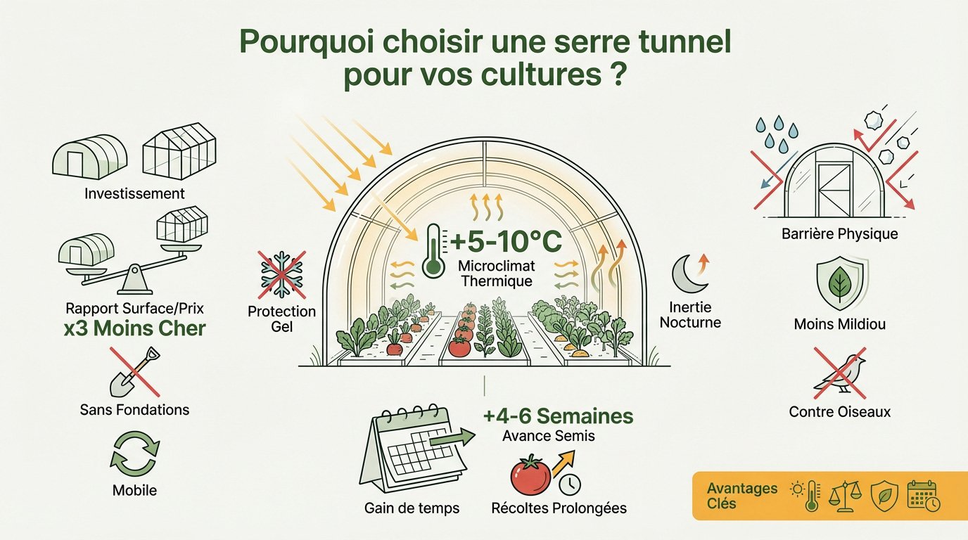 Avantages d'une serre tunnel pour la protection des cultures potagères