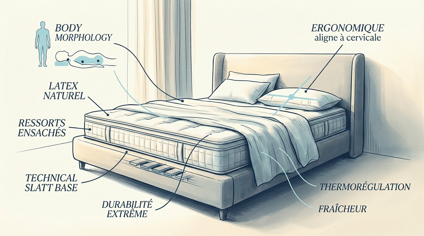 Aménagement d'une chambre moderne et apaisante favorisant le sommeil réparateur