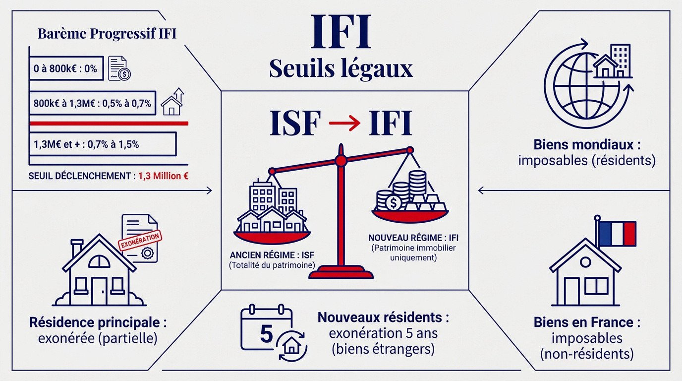 Barème et seuils de l'impôt sur la fortune immobilière