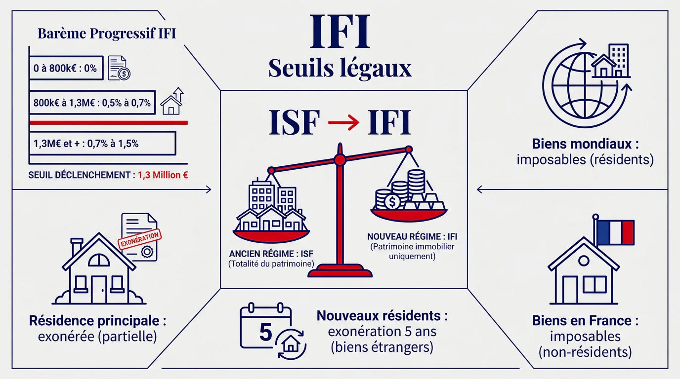 Barème et seuils de l'impôt sur la fortune immobilière