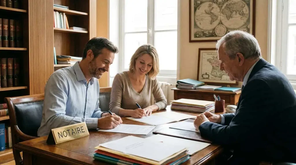 Signature compromis ou promesse de vente devant notaire en France
