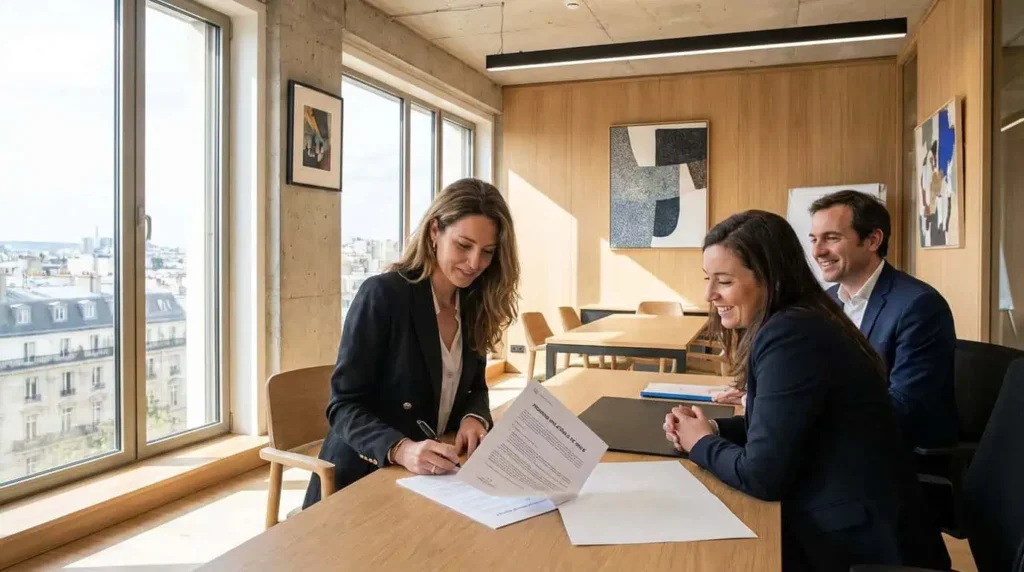 Signature promesse unilatérale de vente chez notaire