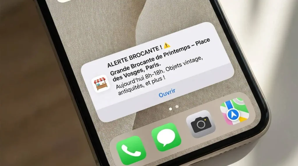 alerte notification brocabrac application mobile vide-grenier