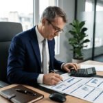 calculer son taux d'endettement avec une calculatrice et des documents financiers