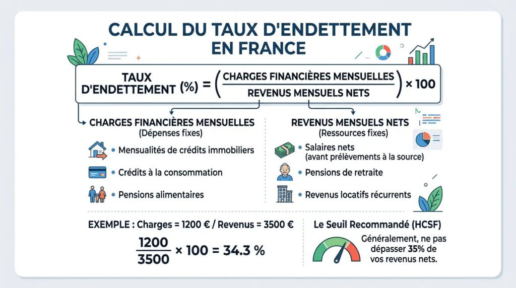 formule de calcul du taux d'endettement immobilier