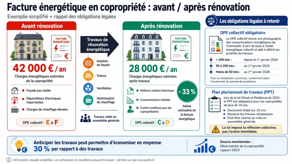 économies énergie rénovation copropriété avant après