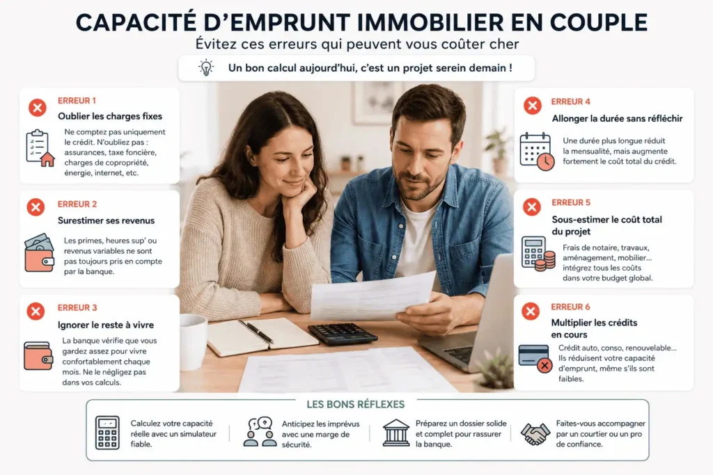 erreurs calcul emprunt couple co-emprunteur crédit en cours