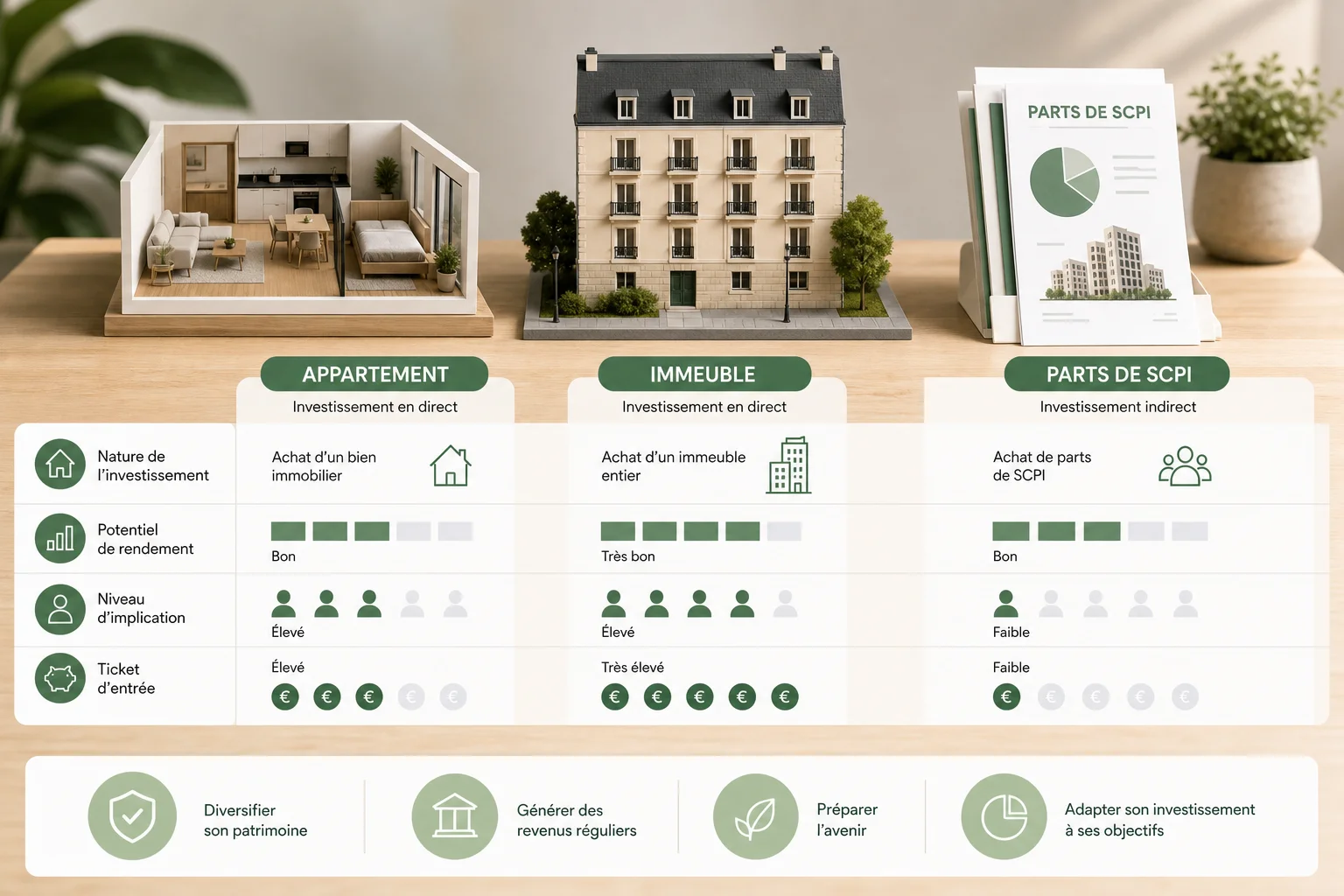 Comparer les stratégies d'investissement immobilier comparatif des stratégies investissement immobilier locatif SCPI et défiscalisation