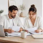 Dossier prêt immobilier pièces à fournir préparé par un couple à domicile